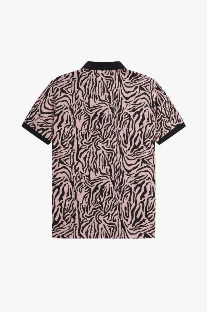 Fred Perry Zebra Print Men’s Shirt Dusty Rose Pink JACBQ7532