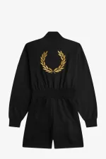 Fred Perry Zip-Through Playsuit Women’s Dress Black JUCTX7584