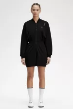 Fred Perry Zip-Through Playsuit Women’s Dress Black JUCTX7584