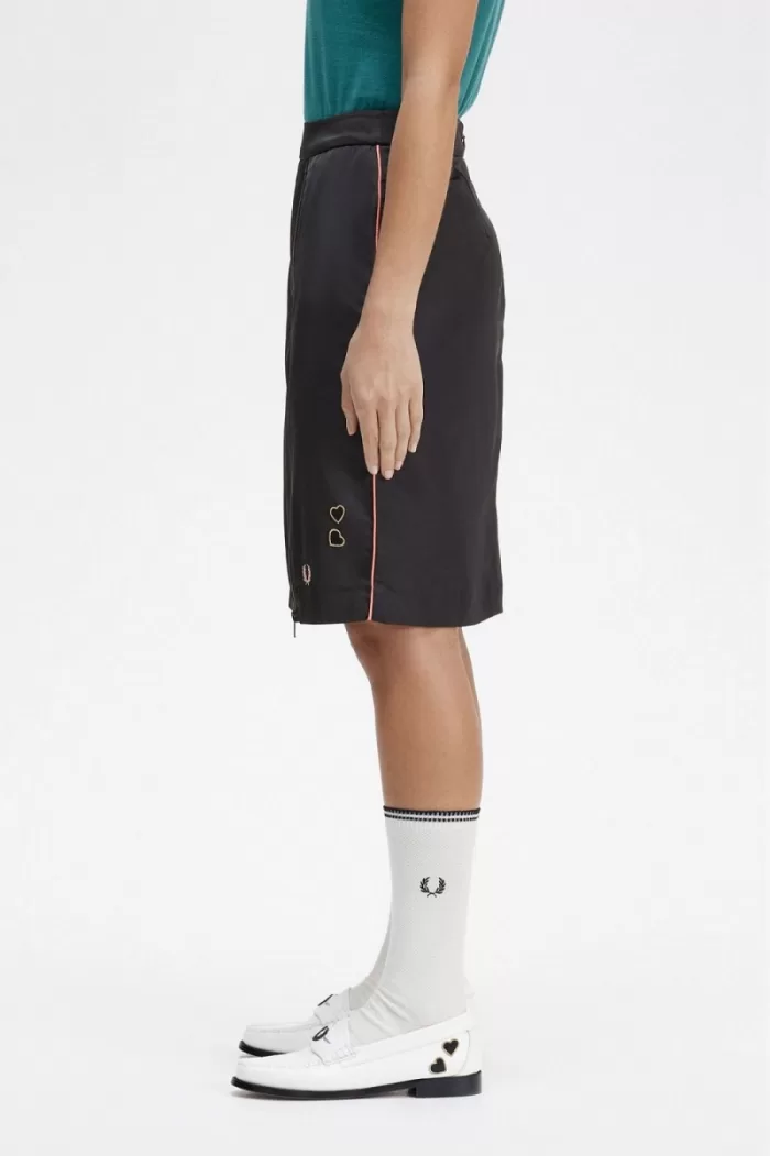 Fred Perry Zip Detail Women’s Skirts Black NWVRE1509