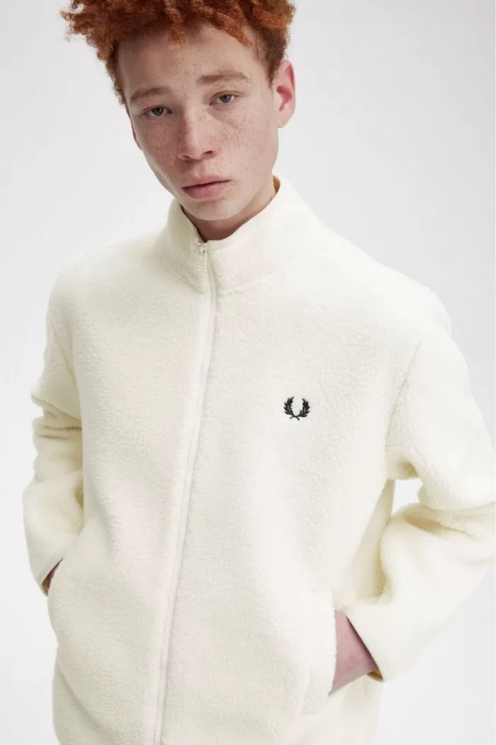 Fred Perry Zip Through Borg Fleece Men’s Sweatshirts Beige KGYHV5317