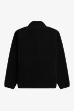 Fred Perry Zip Through Borg Fleece Men’s Sweatshirts Black VXKCW5983