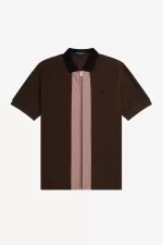 Fred Perry Zip Through Men’s Polo Shirt Burnt Tobacco ZBOTJ6051